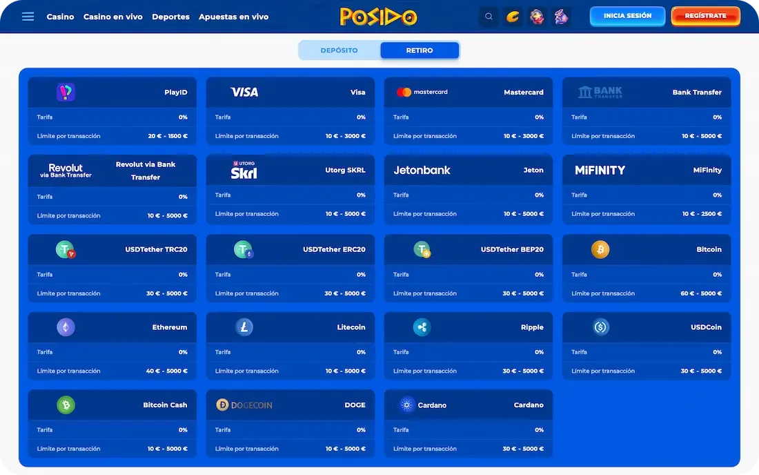 pagos del casino posido